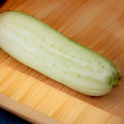 a peeled cucumber.