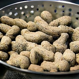 the green peanuts are rinsed.