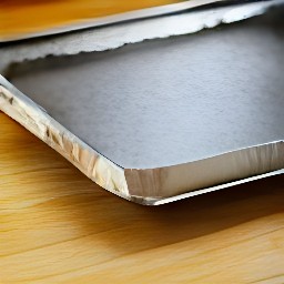 a baking sheet lined with aluminum foil.