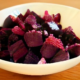 a bowl of marinated beets.