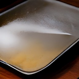 the baking sheet is coated in a thin layer of cooking spray.