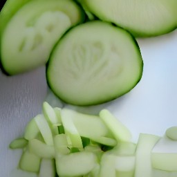 cucumbers that are sliced and sweet onions that are chopped.