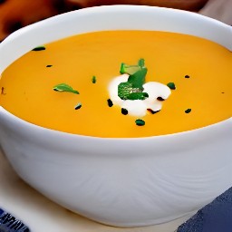 a bowl of soup topped with sour cream and sprinkled with black pepper.