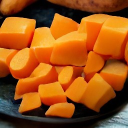 sweet potato chunks.