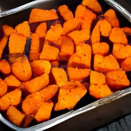 the roasted veggies are done cooking and can be removed from the oven.