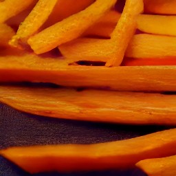 sweet potatoes cut into 1/4-inch strips.