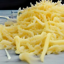 the output is shredded parmesan cheese and monterey jack cheese.
