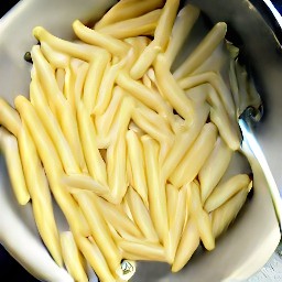 the pasta drained of water.