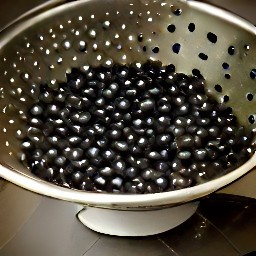 the black beans drained of any water left over from rinsing.