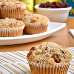 

Delicious and soy-free, these European British Apple Sauce & Raisin Bran Muffins are made with all purpose flour, low-fat milk, applesauce, eggs and brown sugar.