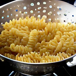 cooked rotini pasta.