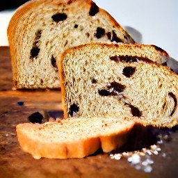 a slice of cinnamon raisin bread.