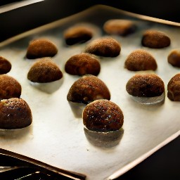 the cookie sheet placed in the oven.