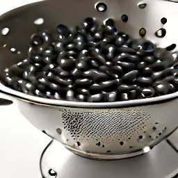 the black beans drained of water.