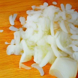 peeled and chopped onions.