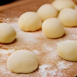 a bowl of dough balls.