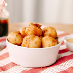 

Fried dumplings are a delicious vegan, nuts-free, eggs-free and lactose-free European appetizer or side dish made of all purpose flour.