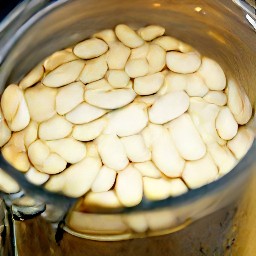 the pumpkin seeds are rinsed using cold water.