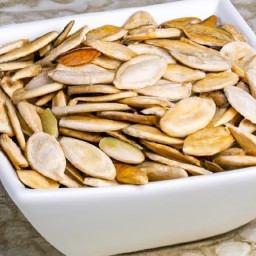 

Tasty and crunchy, toasted pumpkin seeds are a vegan, gluten-free, eggs-free, nuts-free, soy-free and lactose free snack or baking ingredient.