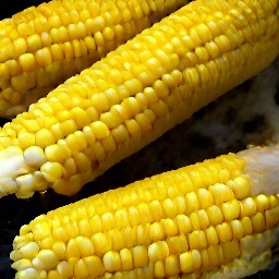 two liters of boiled water and corn ears.