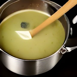 a bowl of broccoli soup.