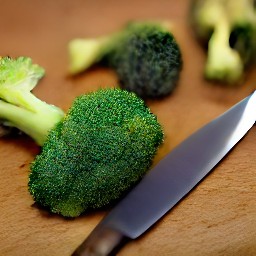 broccoli that is trimmed and chopped into florets.
