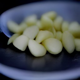 garlic that is peeled and chopped.