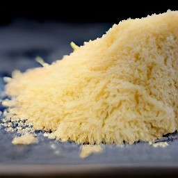 the output is a pile of grated parmesan cheese.