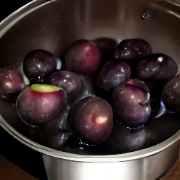 the plums have been rinsed with water.