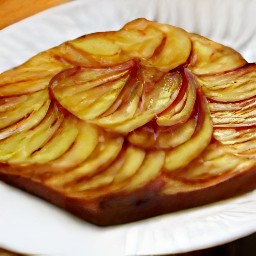 the pommes anna is ready to be served on a plate.