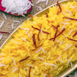 

Saffron rice is a delicious gluten-free, egg-free and nut-free side dish made with fragrant Basmati rice, cinnamon stick, cloves and onions.