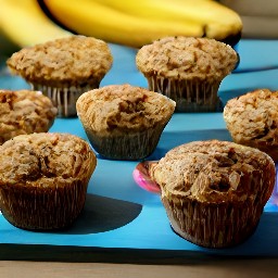 eggless banana oatmeal muffins.