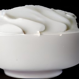 a bowl of whipped cream.