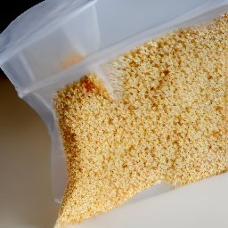 a ziploc freezer bag filled with a crumbs mix that has been seasoned with the desired spices.