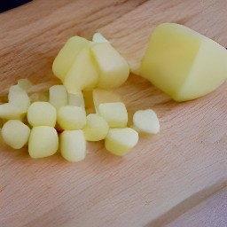 two-inch cubes of potato.