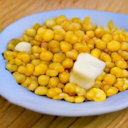 cut corn on the cob with butter.