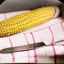 the corn is transferred to a dish towel to dry.