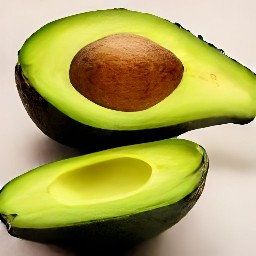 the avocado is cut in half.