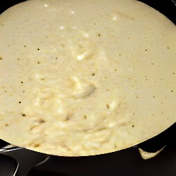 a smooth, creamy sauce with a hint of garlic flavor.
