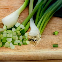 thinly sliced green onions.