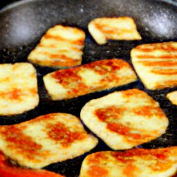 fried halloumi cheese.