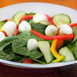 a plate with mozzarella slices, pumpkin seeds, and balsamic vinegar.