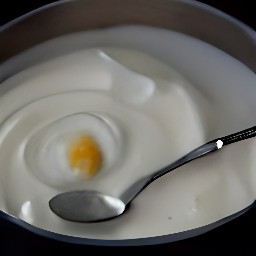 a bowl containing monterey jack cheese, eggs, yogurt, and whole milk.