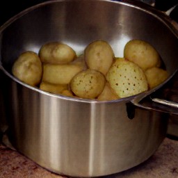 cooked potatoes.