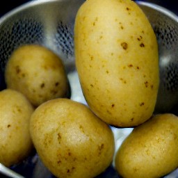 the potatoes are drained of water.