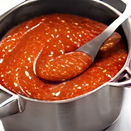a savory tomato sauce with chunks of onion and garlic. it is perfect for dipping or pouring over your favorite dish.