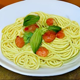 a plate of spaghetti with olive oil, onions, tomatoes, sugar, black pepper, and salt.