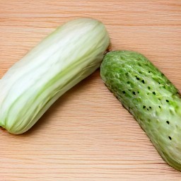 the cucumbers peeled using a peeler.
