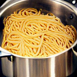 boiled spaghetti.