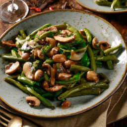 

This delicious, vegan and gluten-free European dinner is a perfect combination of light sautéed green beans, mushrooms and almonds.
